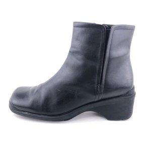 Liz Claiborne Chang Black Leather Ankle Boots 7M